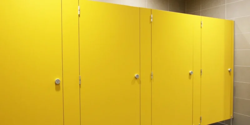 żółte kabiny toaletowe